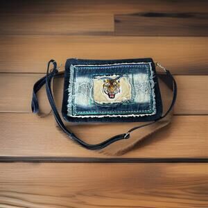 Denim Purse By Composition Can Be Worn Cross Body Or Wrist 12 X 9